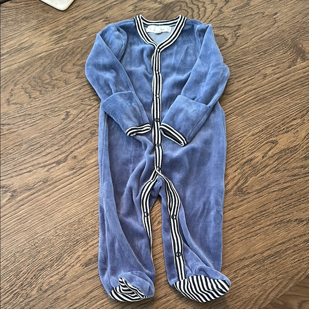 Starting Out Blue and Black Footsie with Long Sleeves